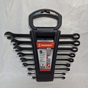 Crescent X10 12 Point SAE Combination Wrench Set 9 PC CCWS9BS, Black Finish